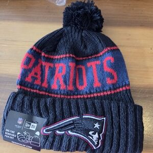 New England Patriots New Era Black and Red Knit Hat